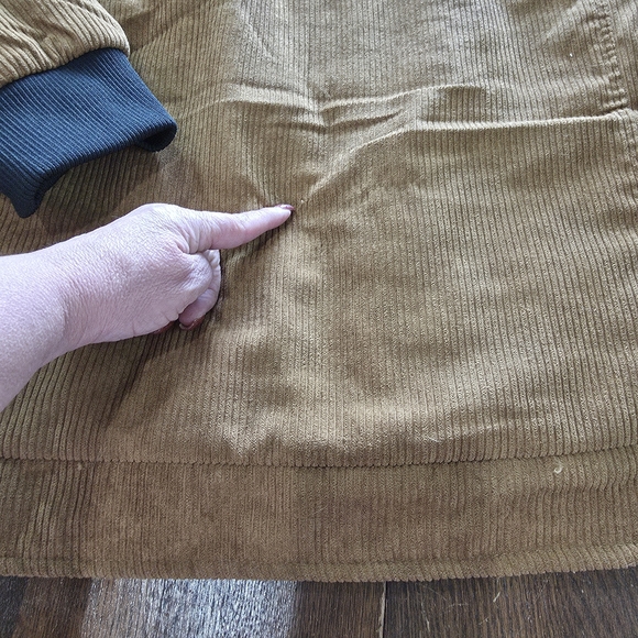 Men's Corduroy Bomber Jacket with Sherpa Collar - Brown - 2XL - Picture 6 of 11